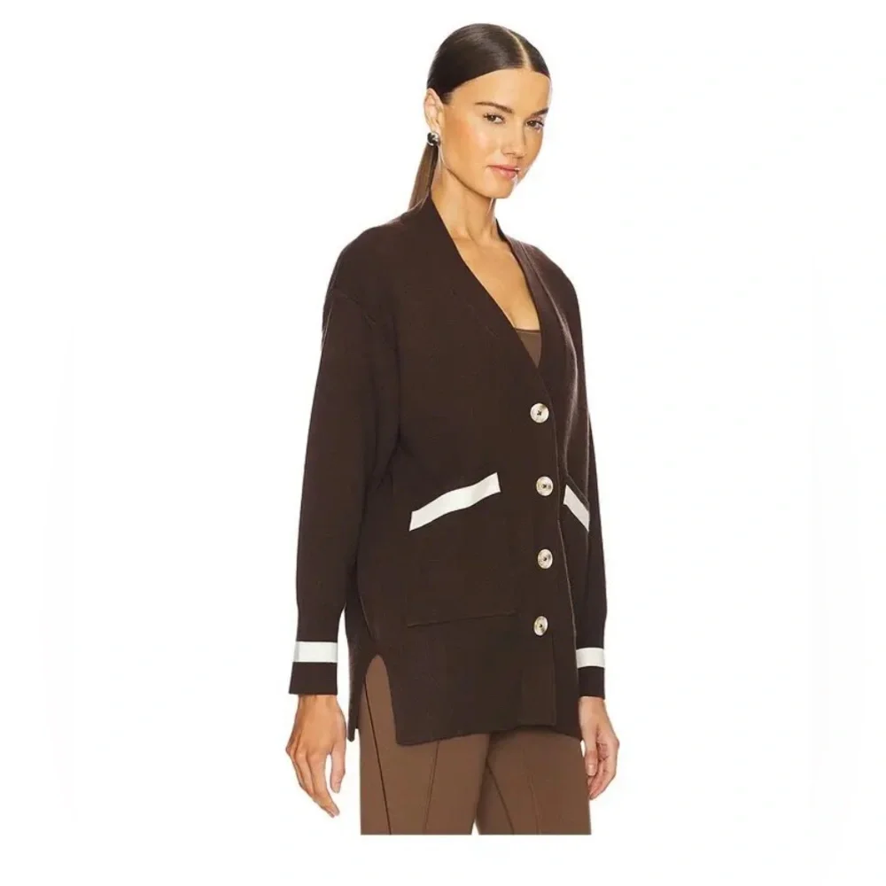 Varley Ravi Relaxed Longline Jacket Cardigan Coffee Bean Brown Size small - Picture 3 of 13